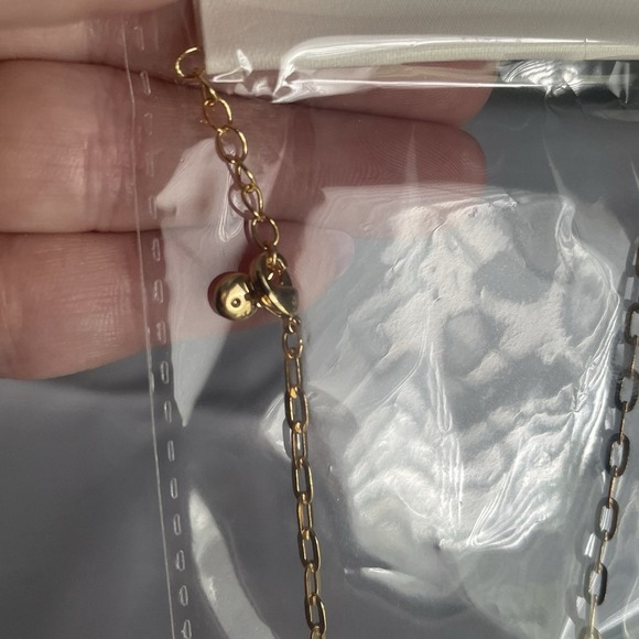 Girly 18k Gold Dipped Small Link Necklace Long Chain Dainty - Picture 3 of 5